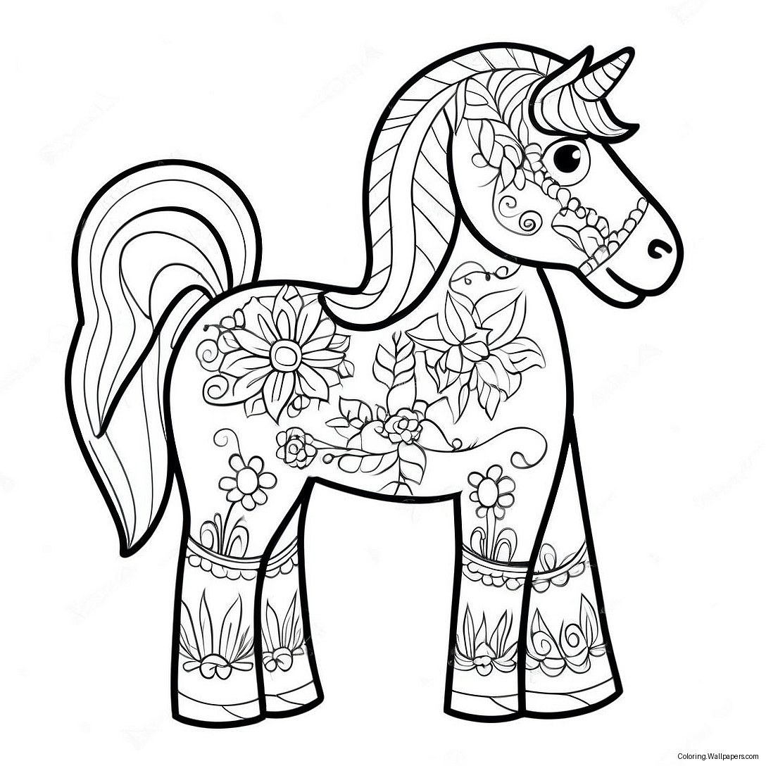 Traditional Scandinavian Dala Horse Coloring Page 54870