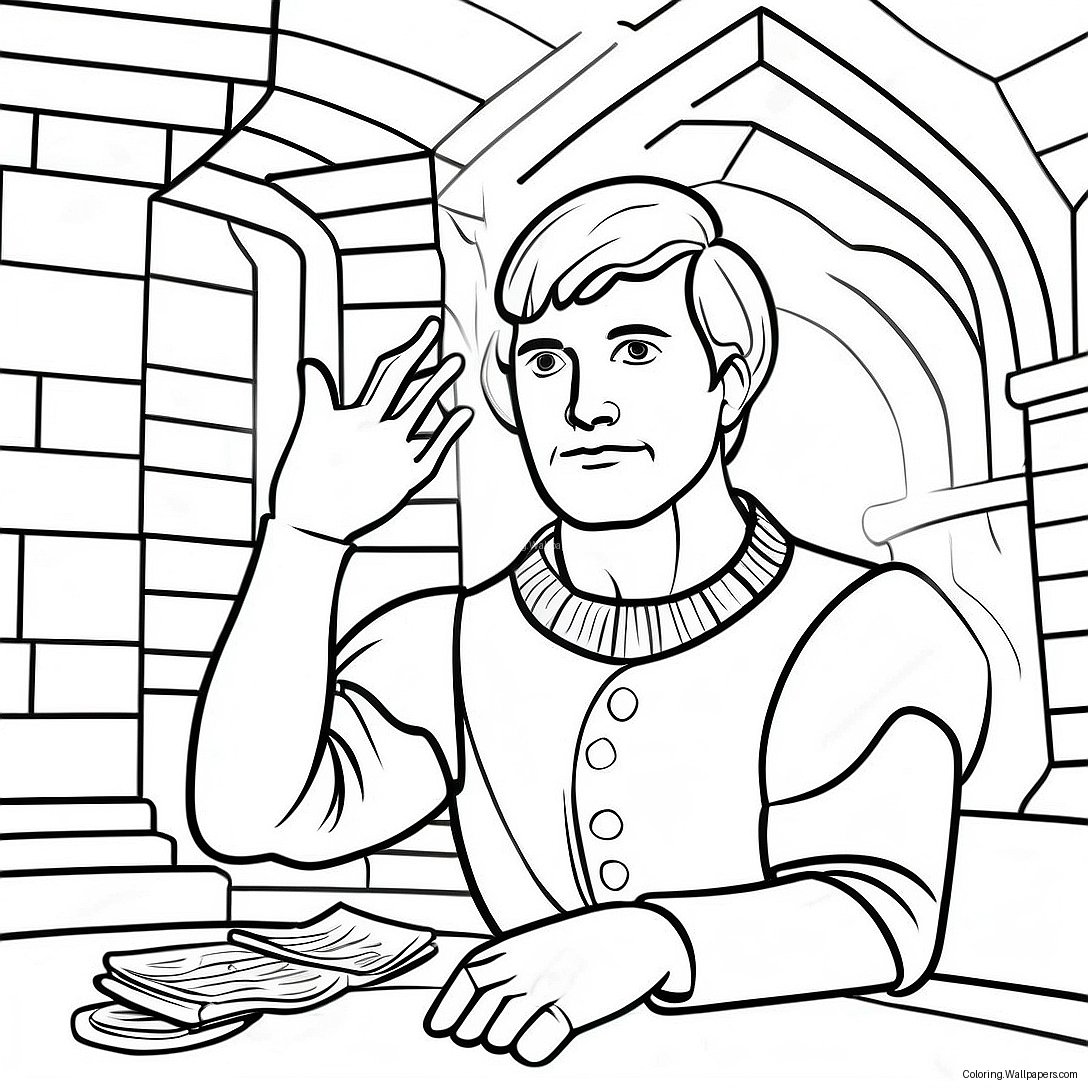 Tragic Hamlet In The Castle Coloring Page 48725