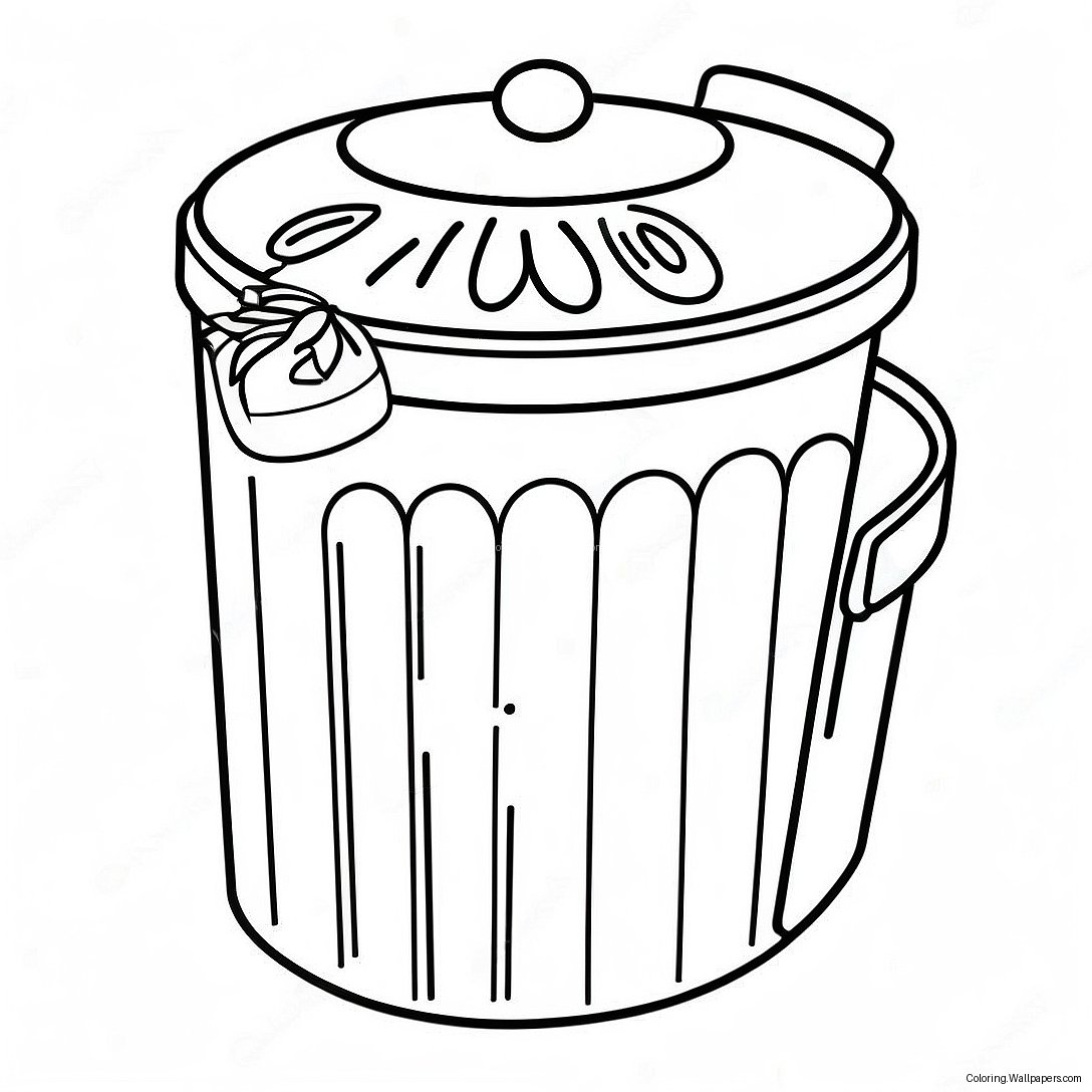 Trash Can Coloring Page 57361