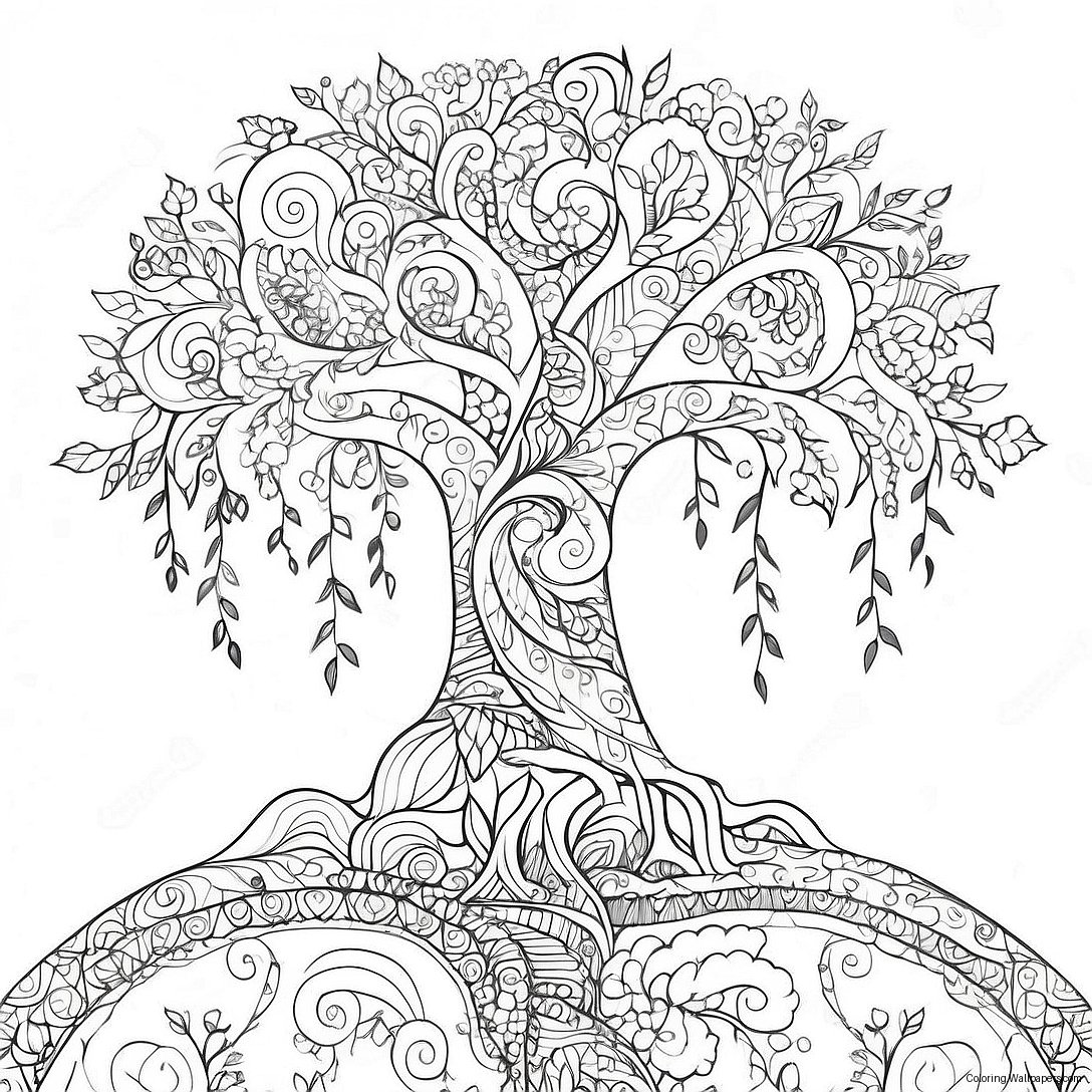 Tree Of Life Intricate Coloring Page 47136