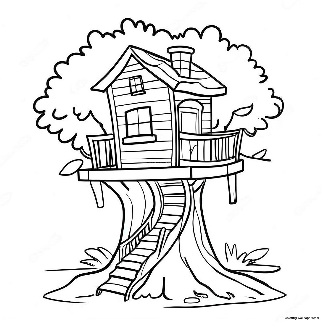 Treehouse Coloring Page 9711