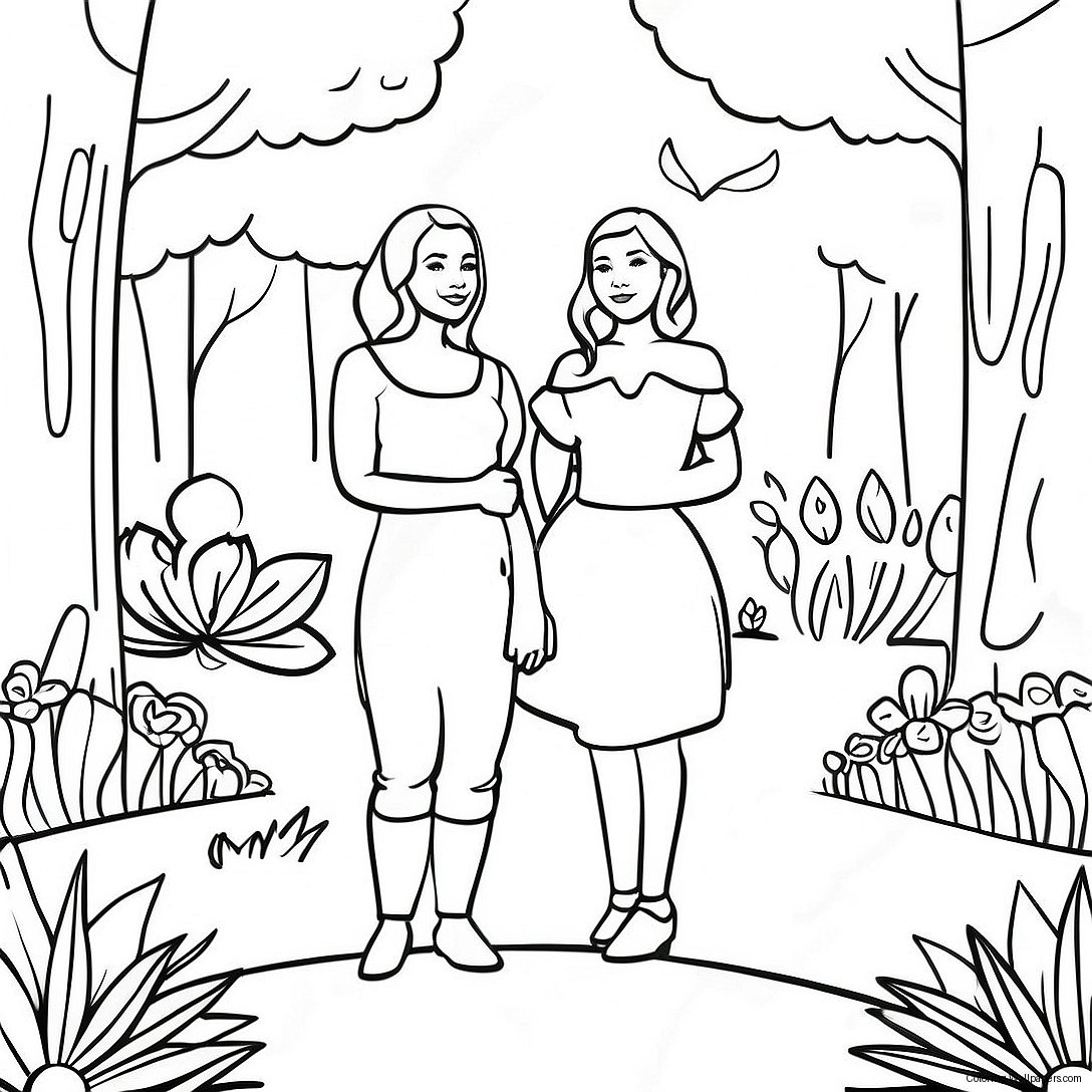 Trinity And Madison In A Magical Garden Coloring Page 12930