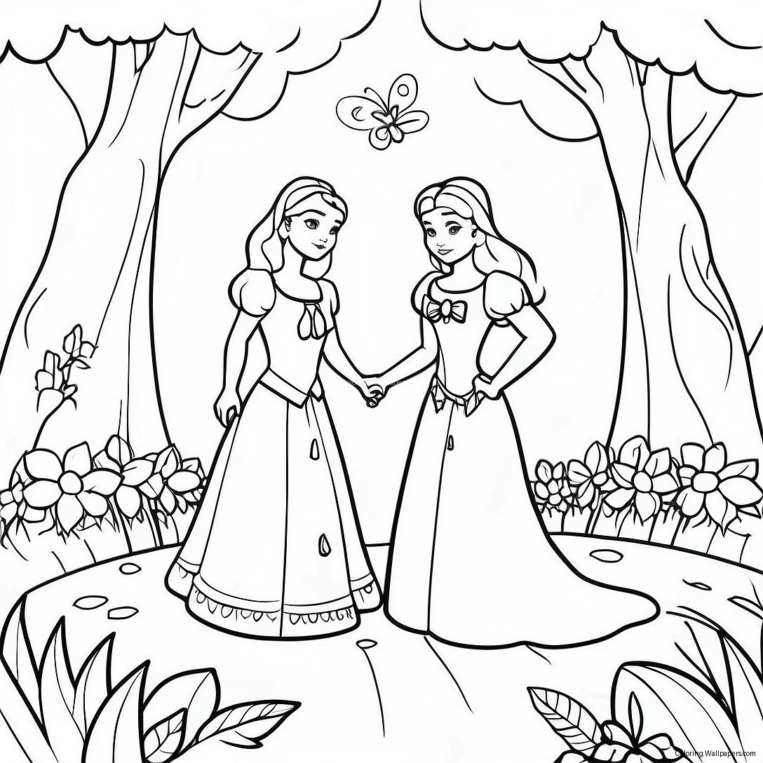 Trinity And Madison In A Magical Garden Coloring Page 12932