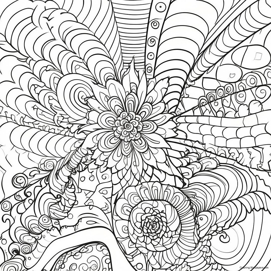 Trippy Optical Illusion Coloring Page 47650