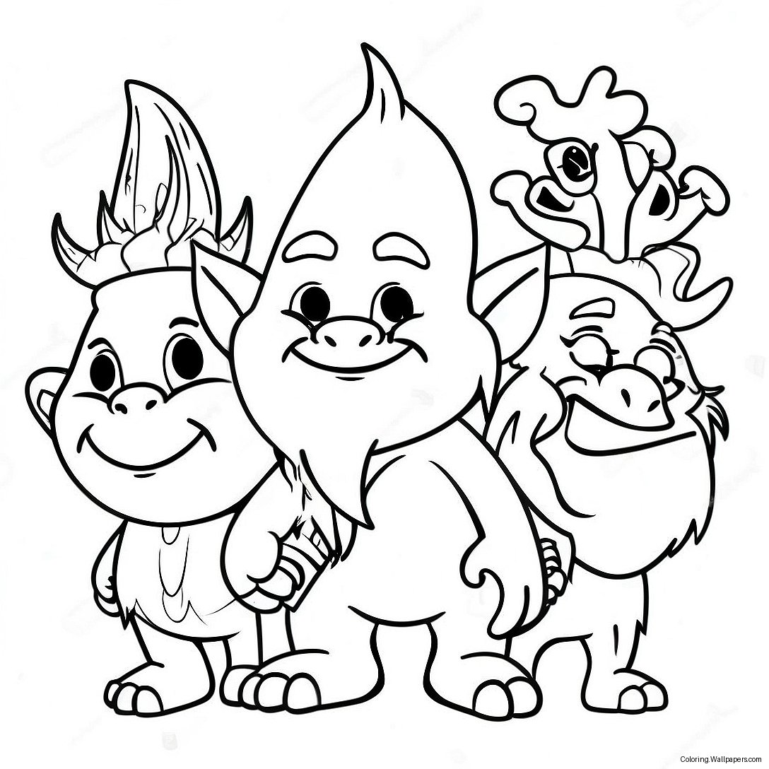 หน้าระบายสี Trolls 3 35685