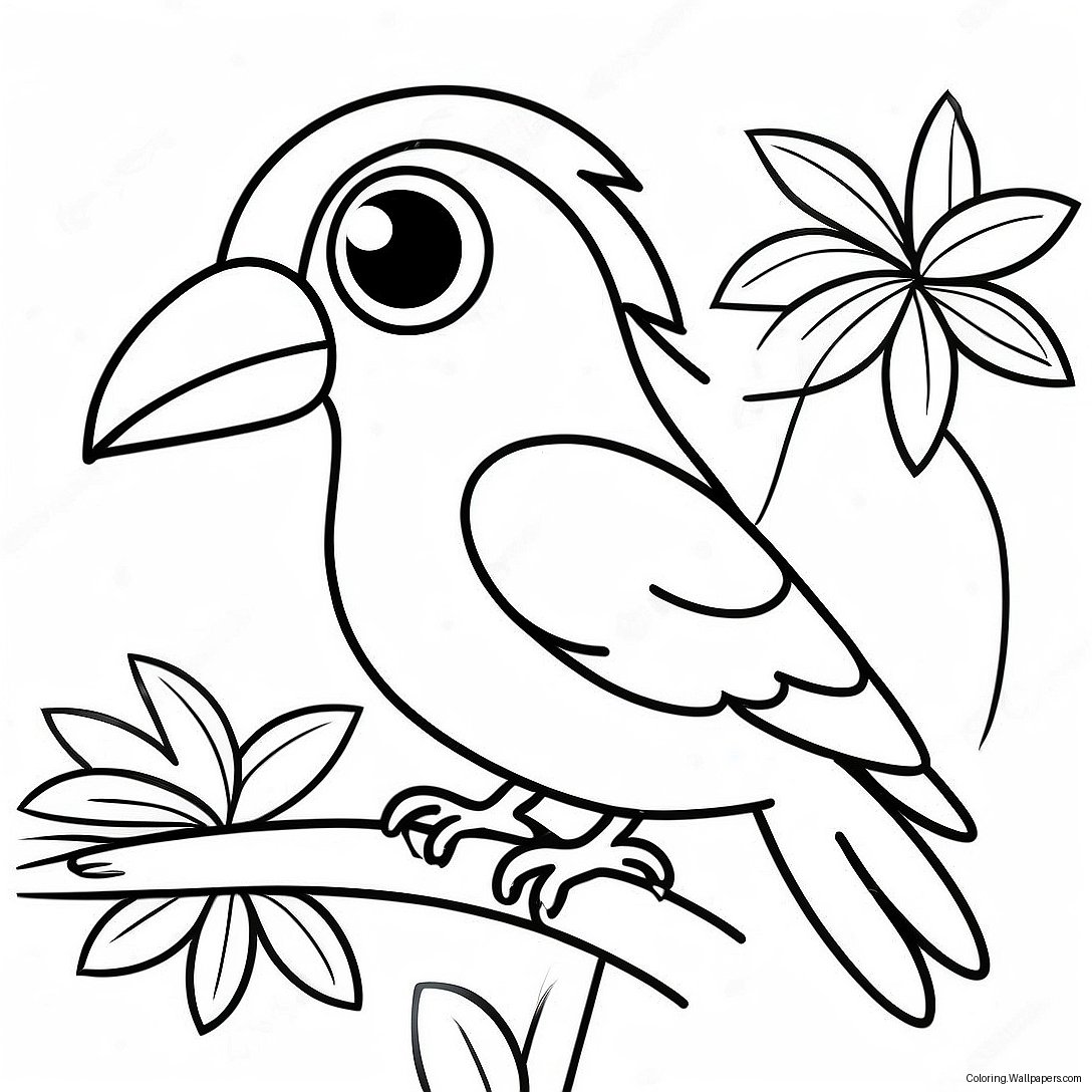 Tropical Bird Coloring Page 36967