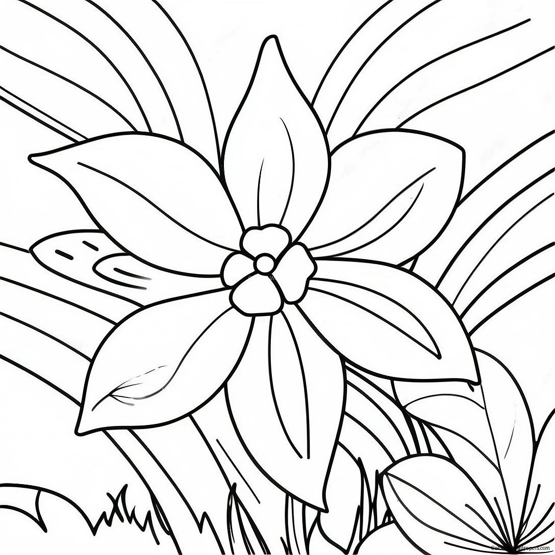 Tropical Flower Realistic Coloring Page 36232