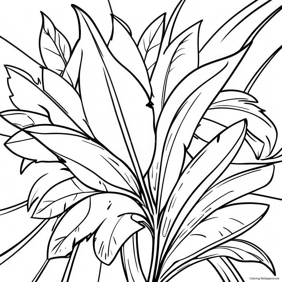 Tropical Palm Leaves Coloring Page 57595