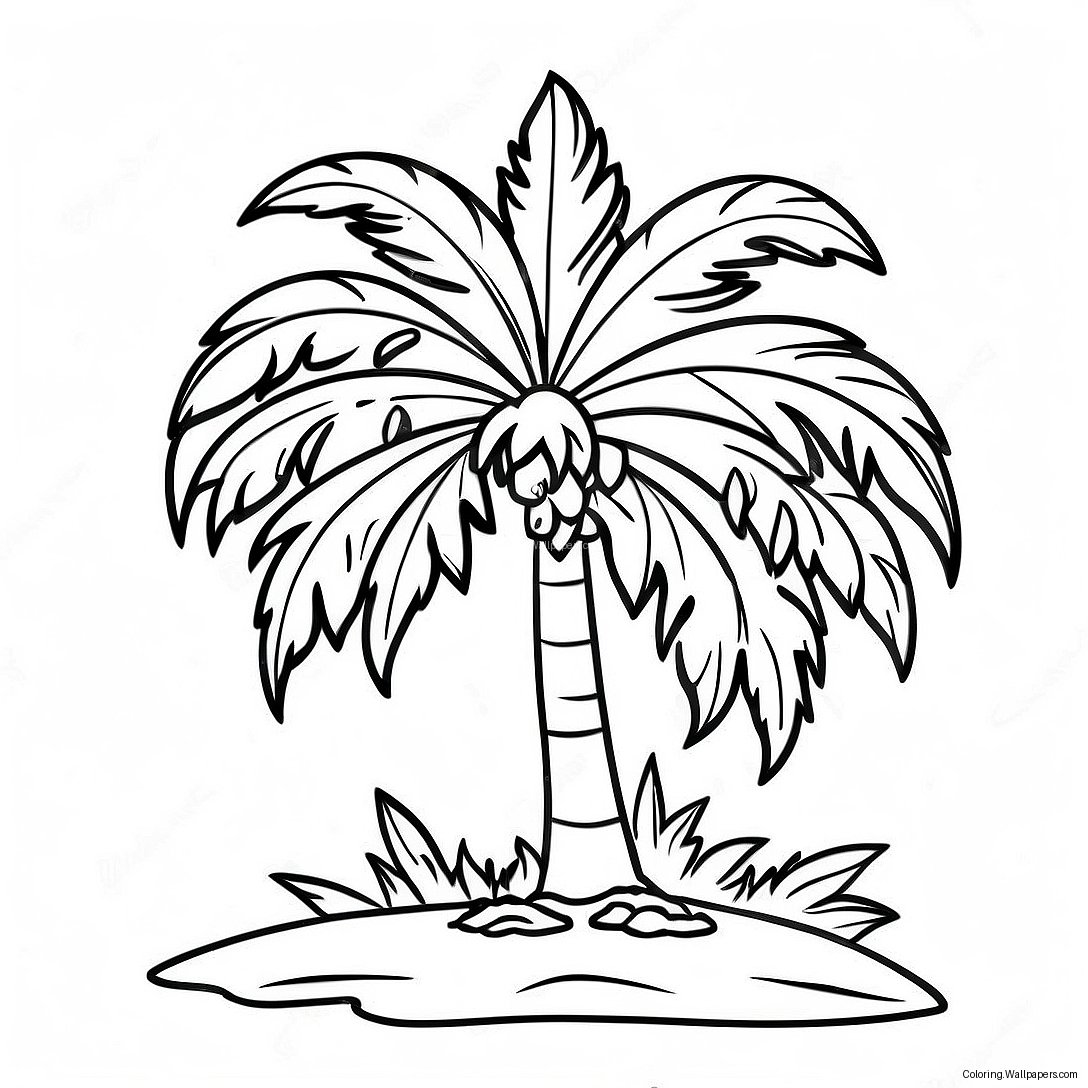 Tropische Palme Ausmalbild 7596