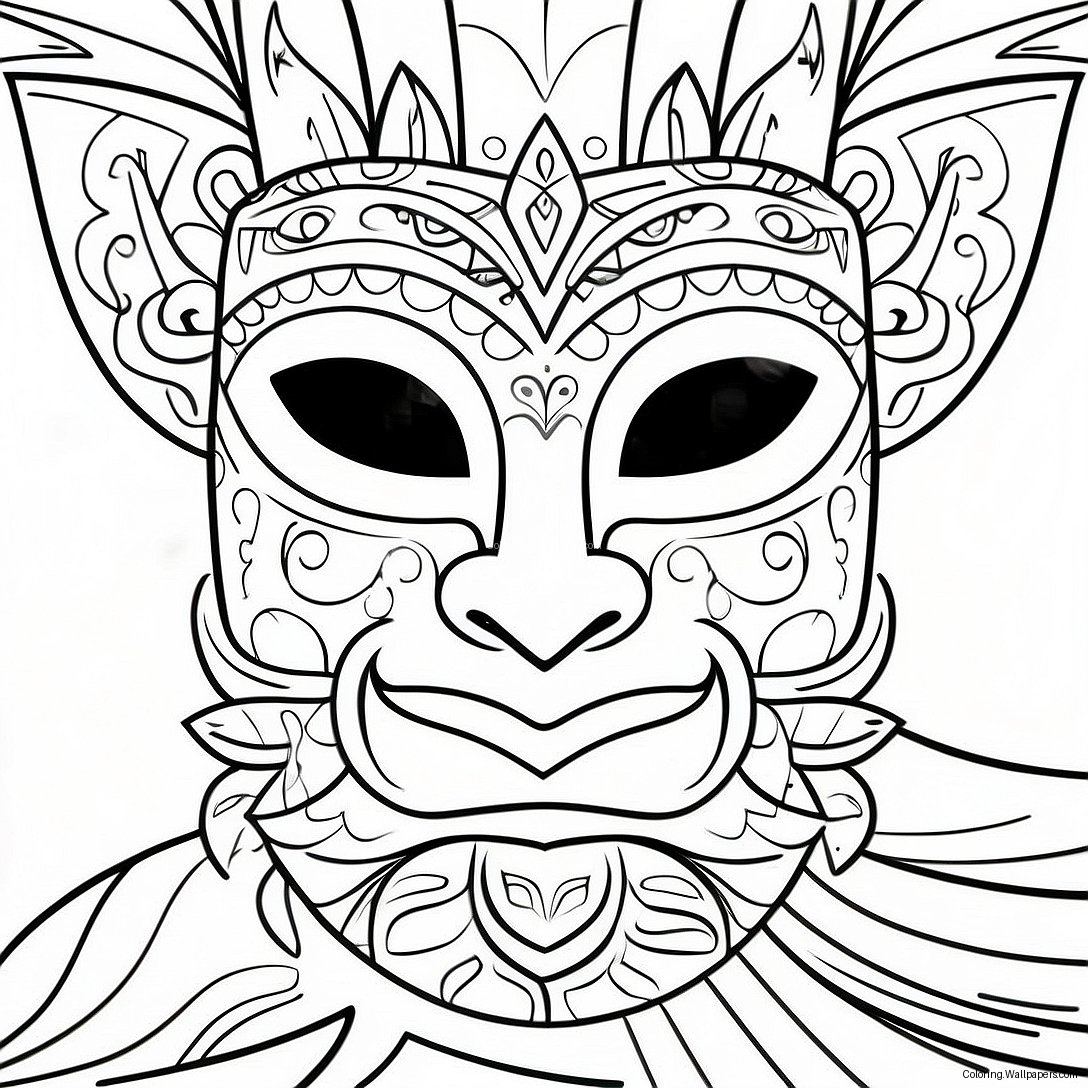 Tropical Tiki Mask Coloring Page 31110