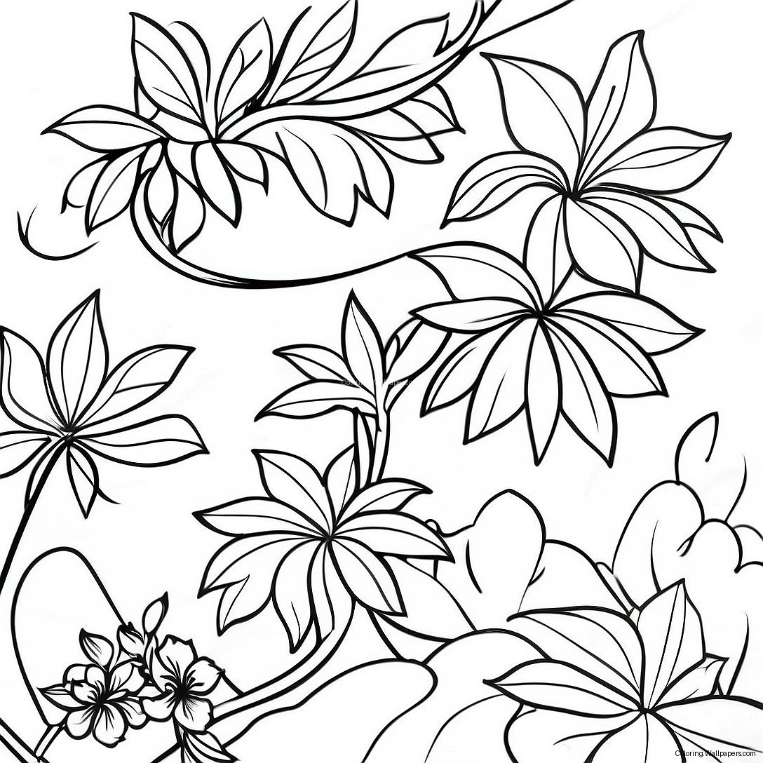 Tropical Vine Coloring Page 23343