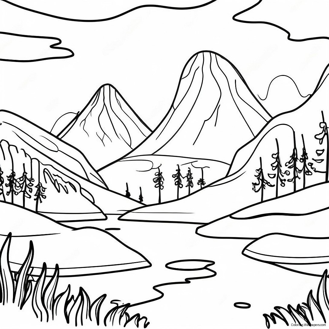 Tundra Landscape Coloring Page 42280