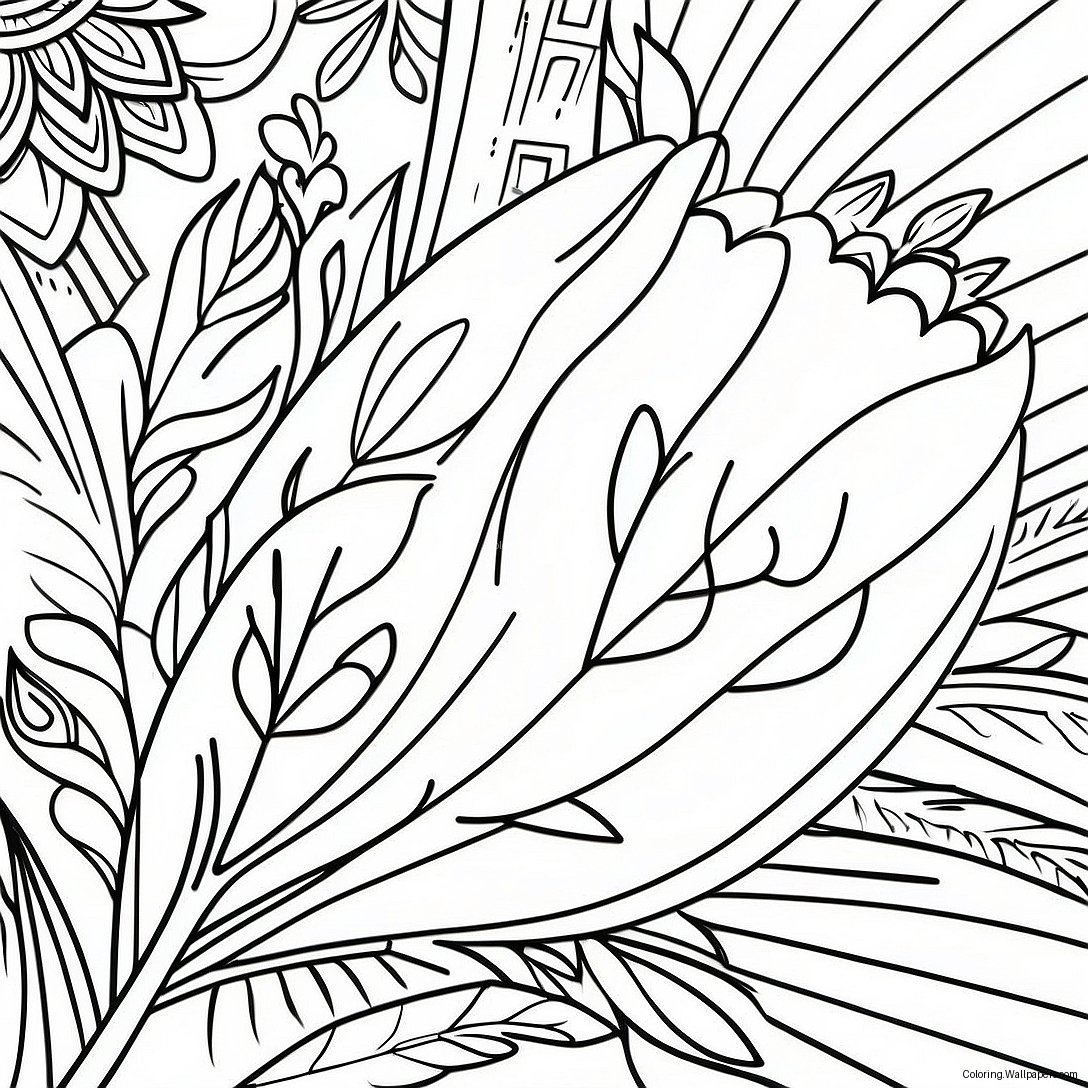 Página Para Colorear De Pluma De Pavo 26102