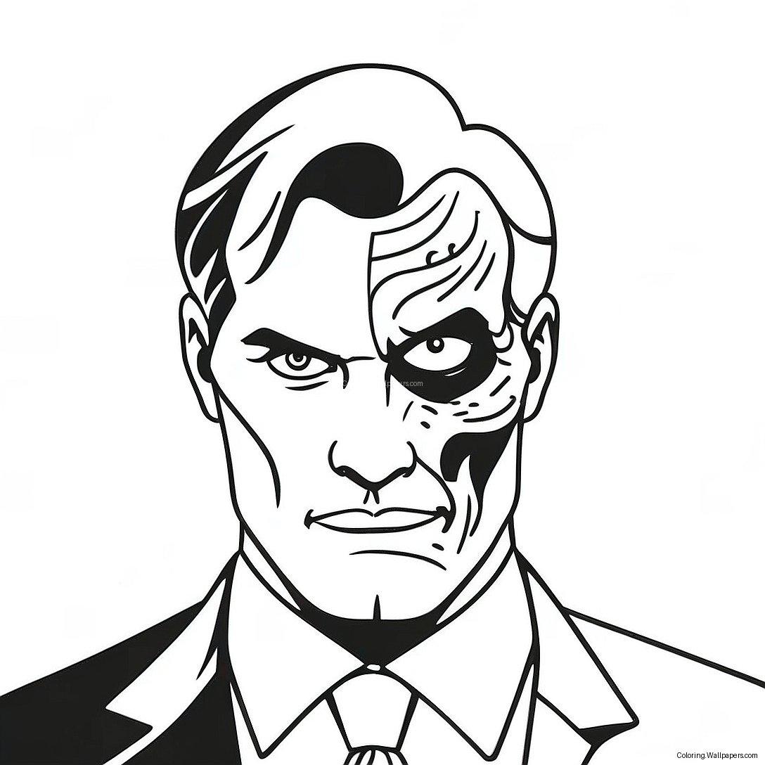 Two Face Character Coloring Page 36989