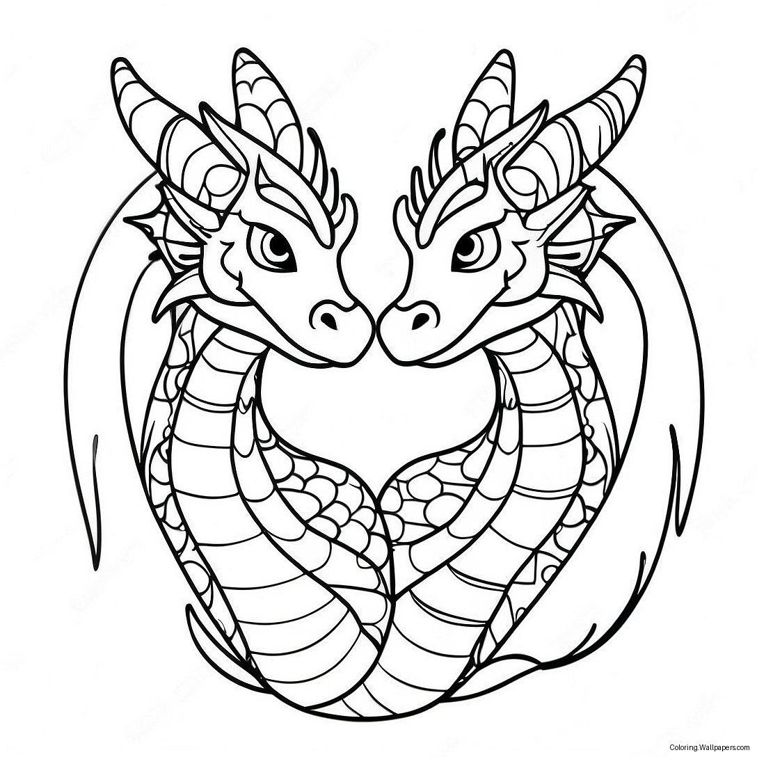 Two Headed Dragon Coloring Page 46214