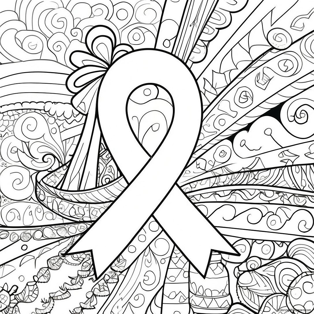 Type 1 Diabetes Awareness Ribbon Coloring Page 22345