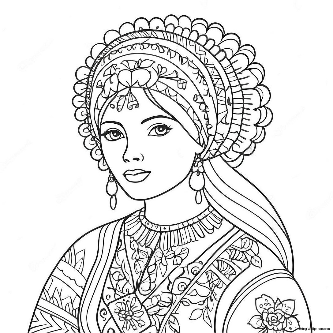 Ukrainian Folk Art Coloring Page 32130