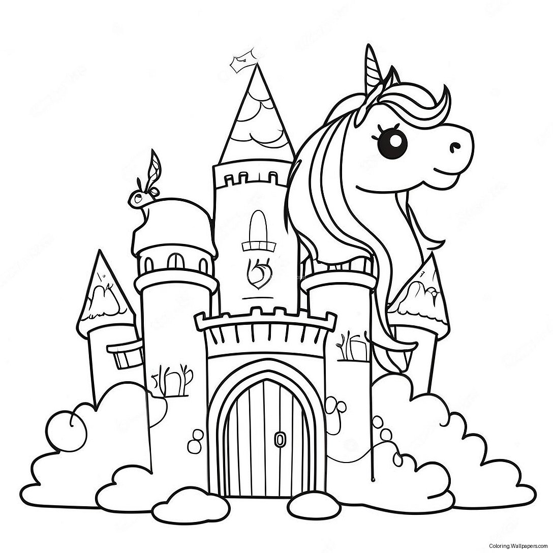 Unicorn Castle Coloring Page 49801