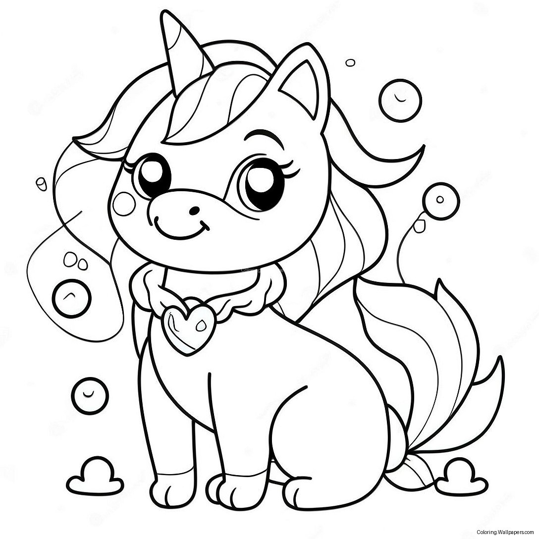 Unicorn Cat Mermaid Fantasy Coloring Page 13235