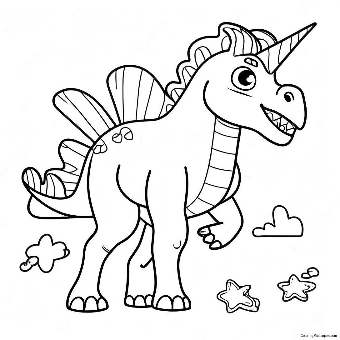 Einhorn Dinosaurier Ausmalbild 56713