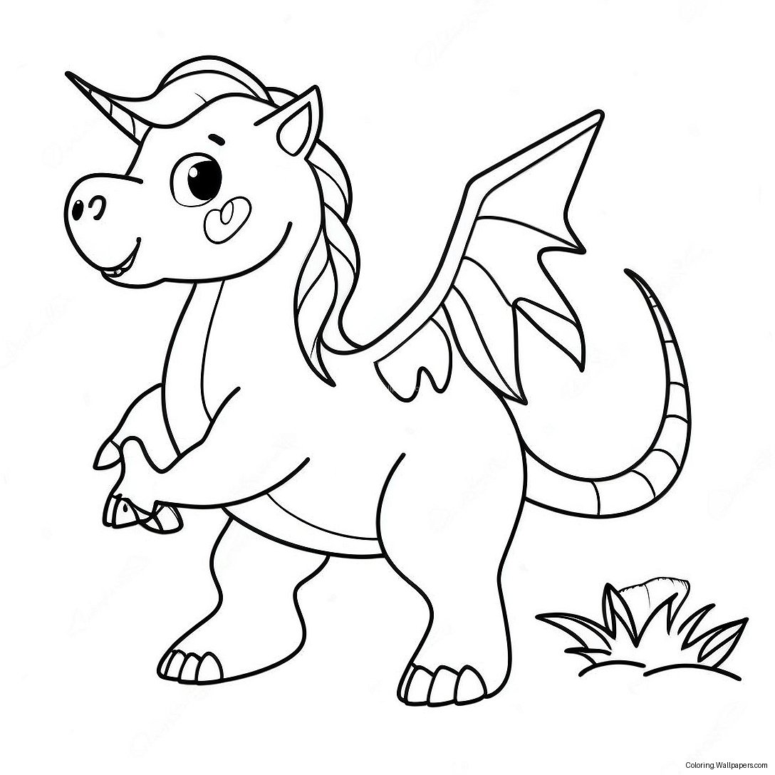 Página Para Colorear De Dinosaurio Unicornio 56714