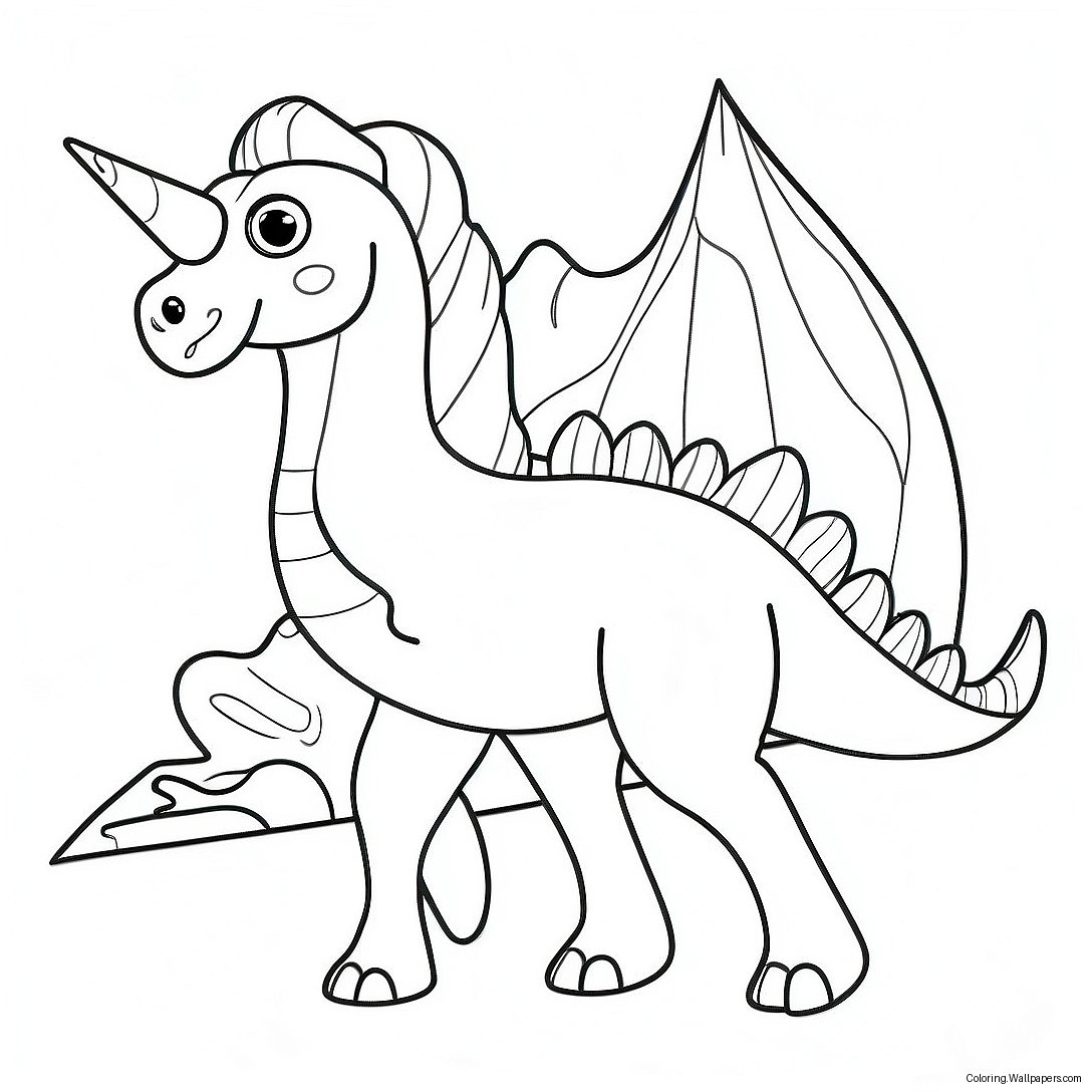 Unicorn Dinosaur Coloring Page 56716