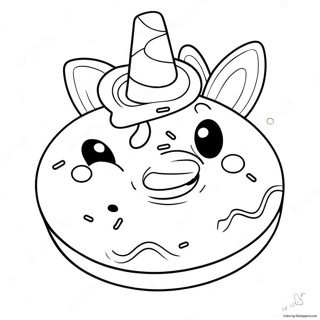 Unicorn Donut Coloring Page 57047