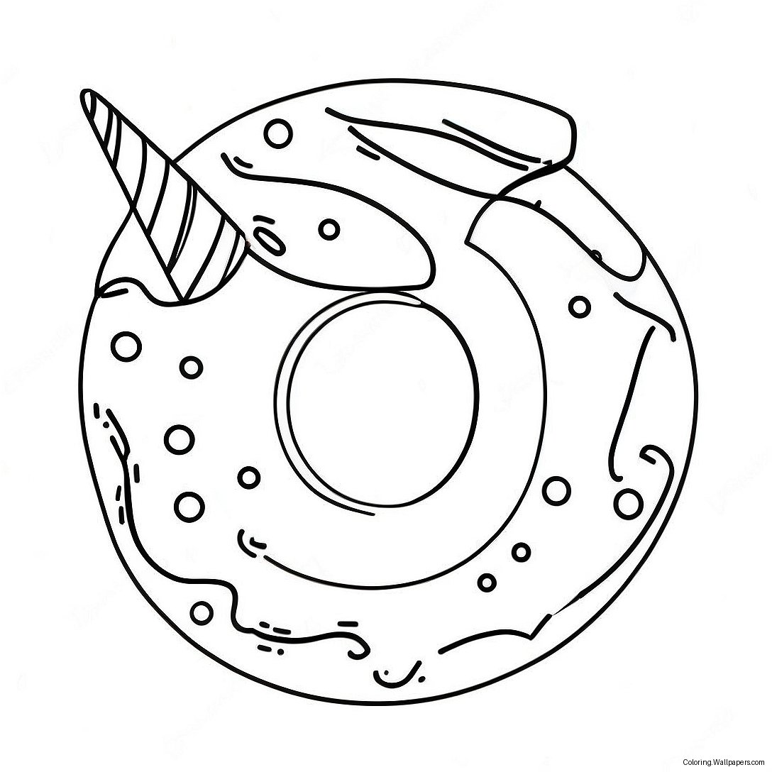 Unicorn Donut Coloring Page 57048