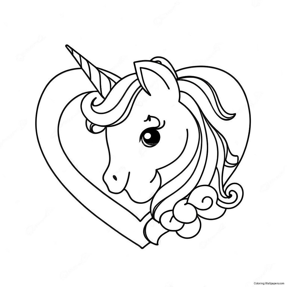 Unicorn Heart Coloring Page 26591