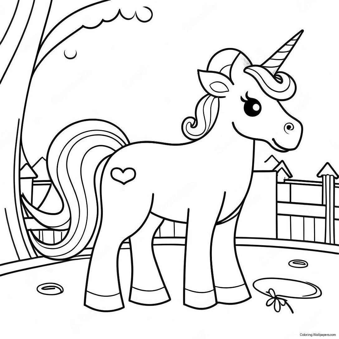 Unicorn House Coloring Page 49554