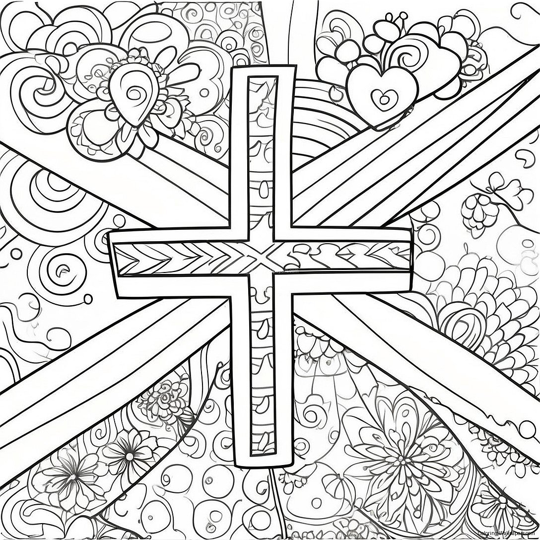 Union Jack With Fun Patterns Coloring Page 45932