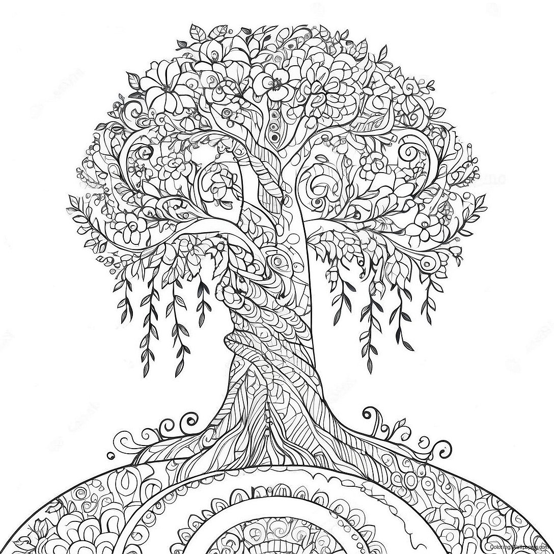 Unique Tree Of Life Intricate Coloring Page 44646