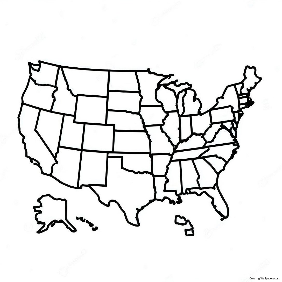 United States Map Coloring Page 6435