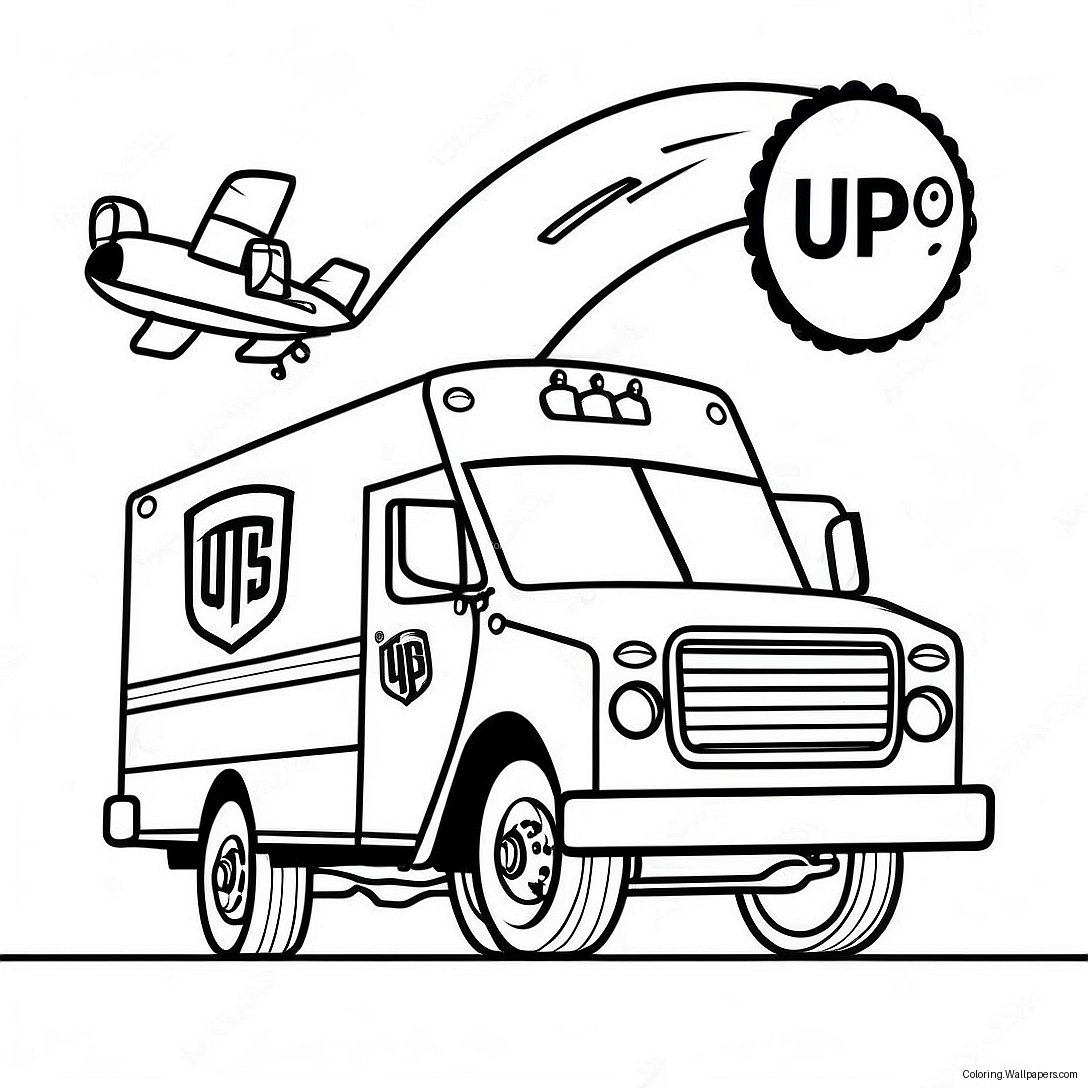 Page À Colorier De Camion De Livraison Ups 34699