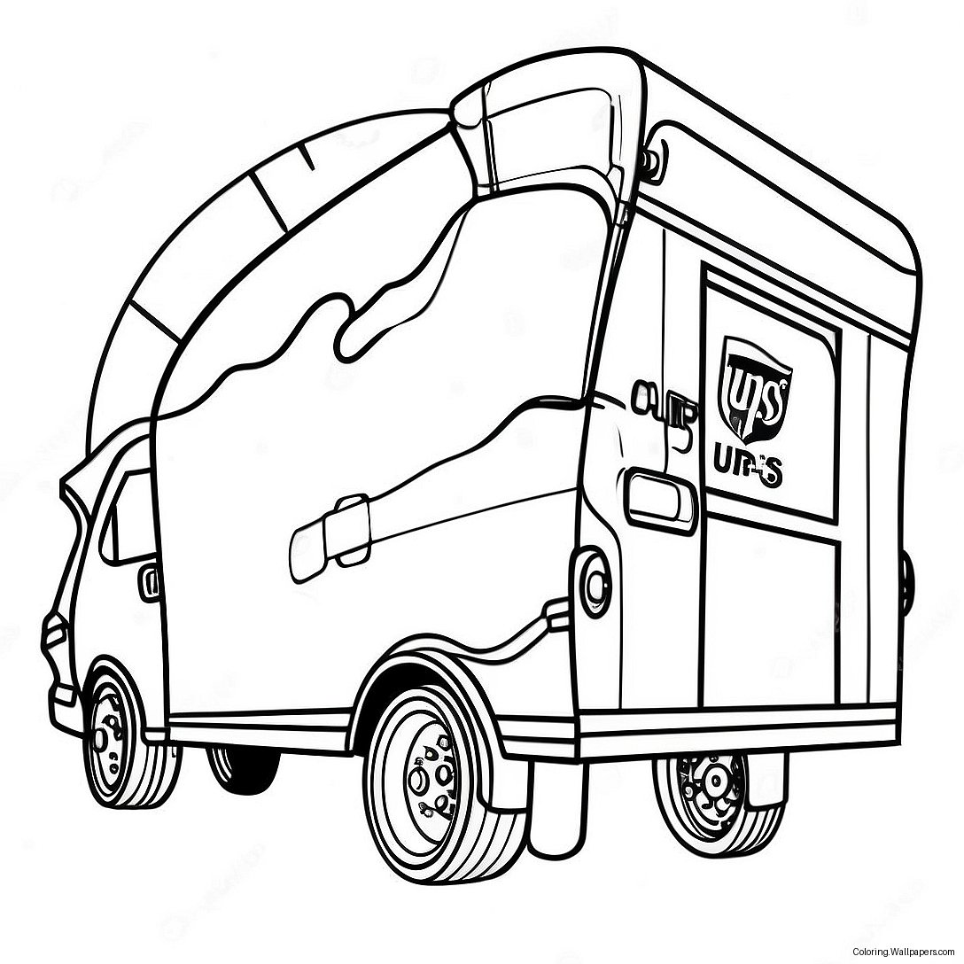 Ups Package Delivery Coloring Page 34702