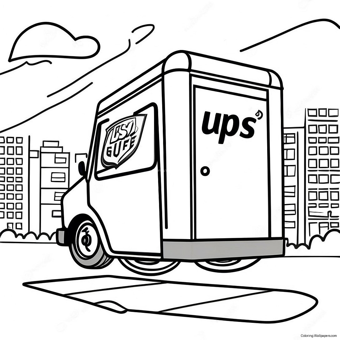 Ups Paket Teslimatı Boyama Sayfası 34703