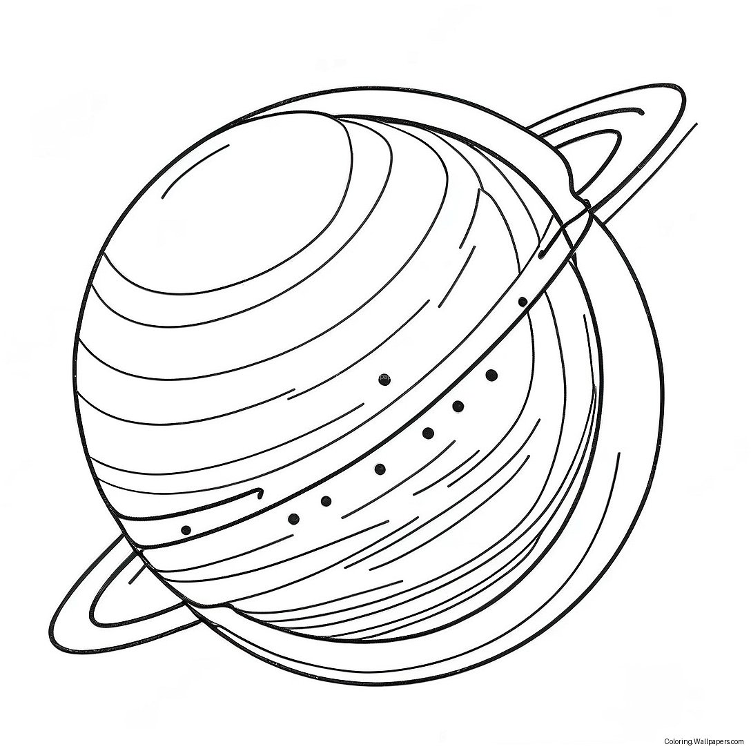 Pagina De Colorat Cu Uranus Și Inele 37419