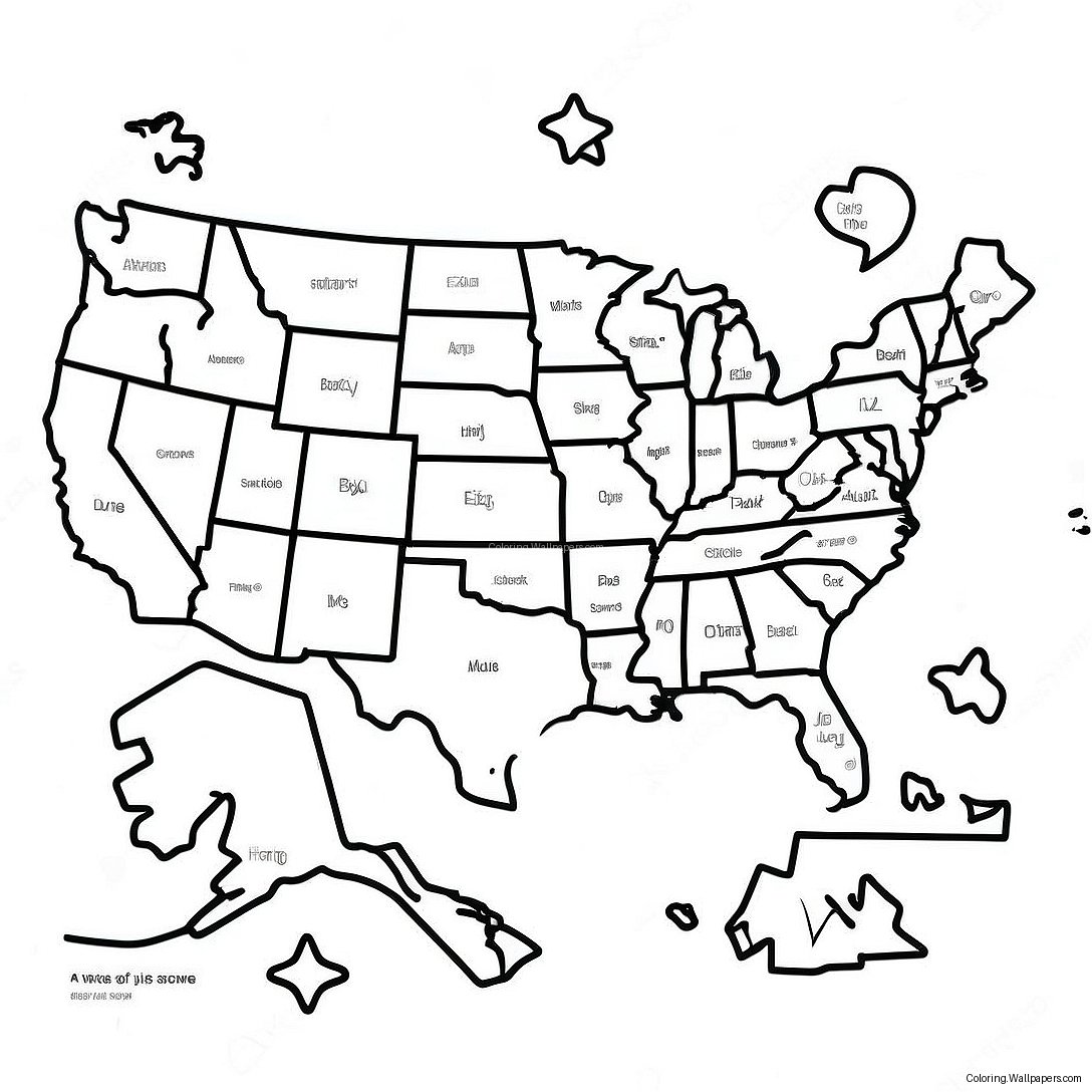 Usa Map Coloring Page 6388