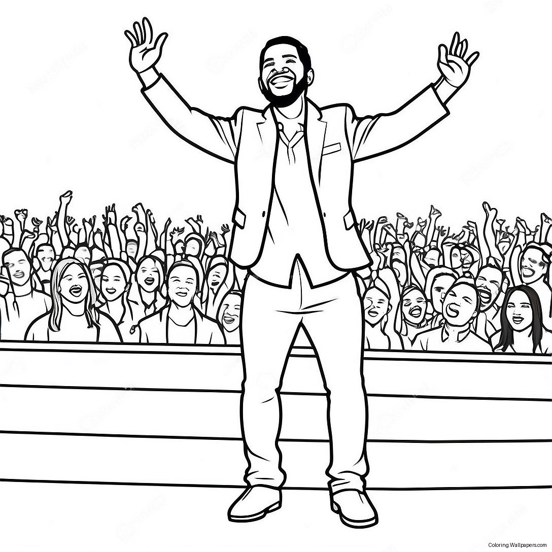 Usher Performing On Stage Coloring Page 40412