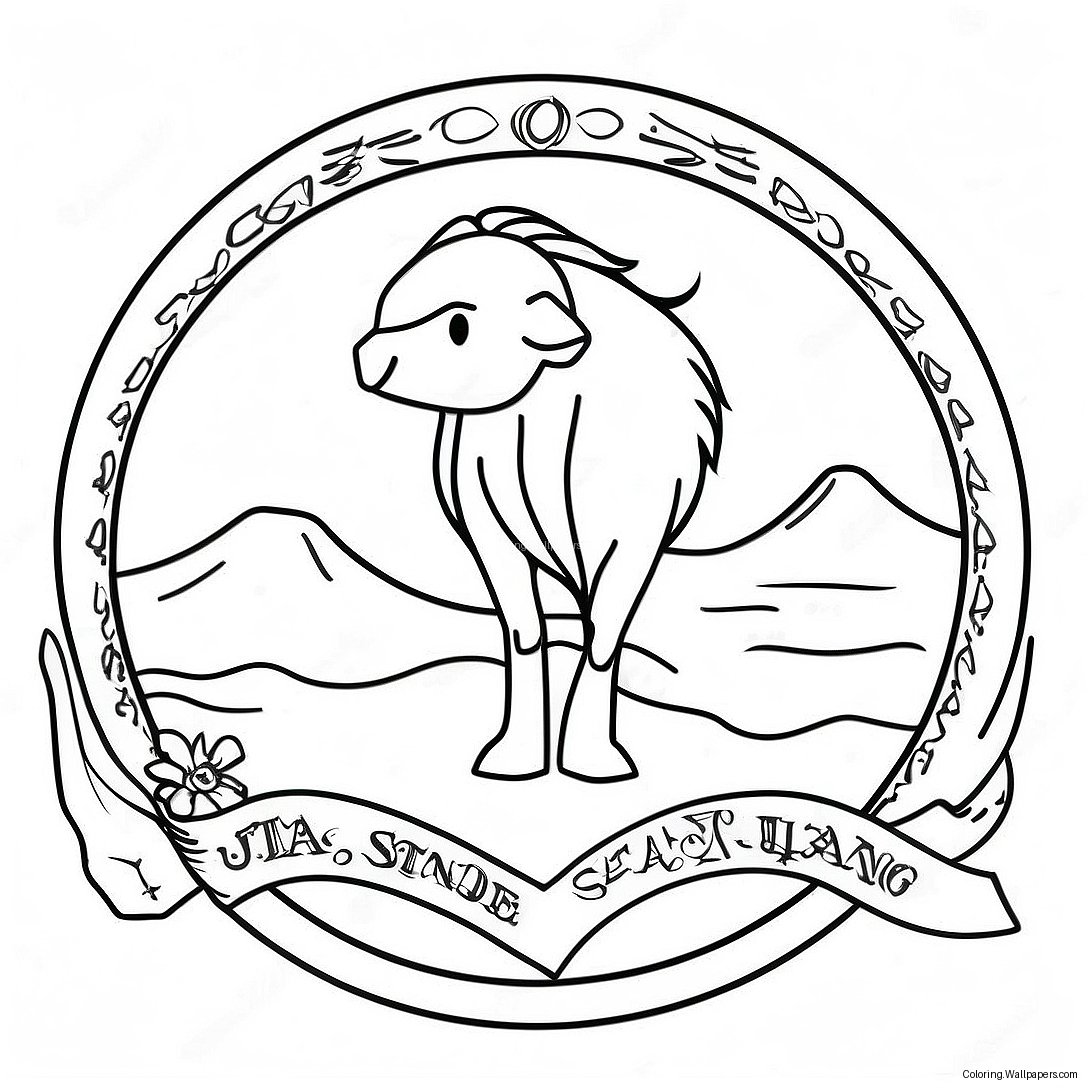 Utah State Flag Coloring Page 29580