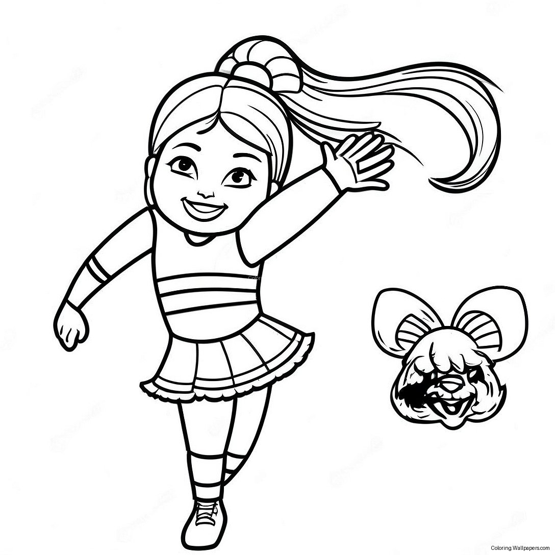 Utah Utes Cheerleader Coloring Page (64564-51097)