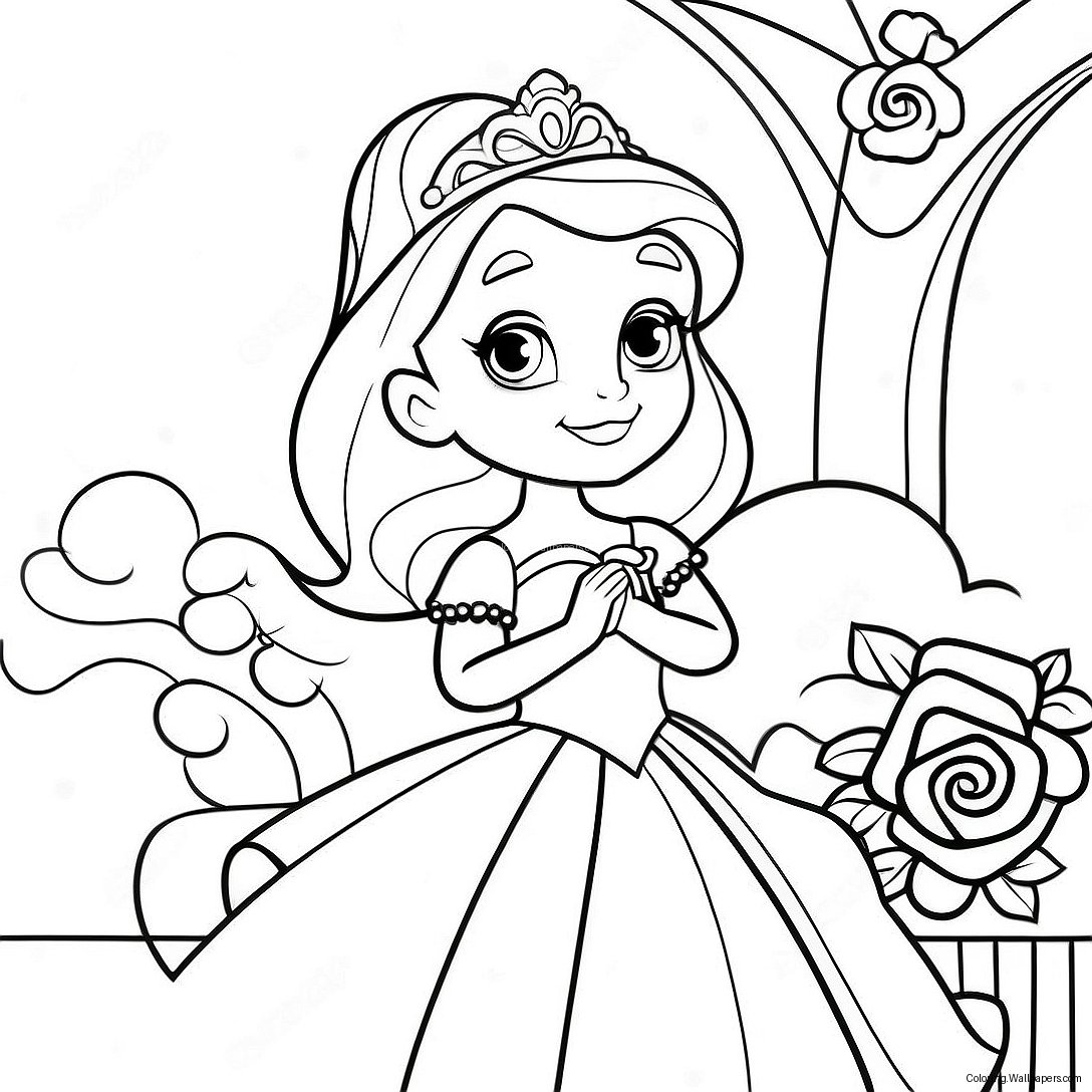 Valentine's Day Disney Princess Coloring Page 13353