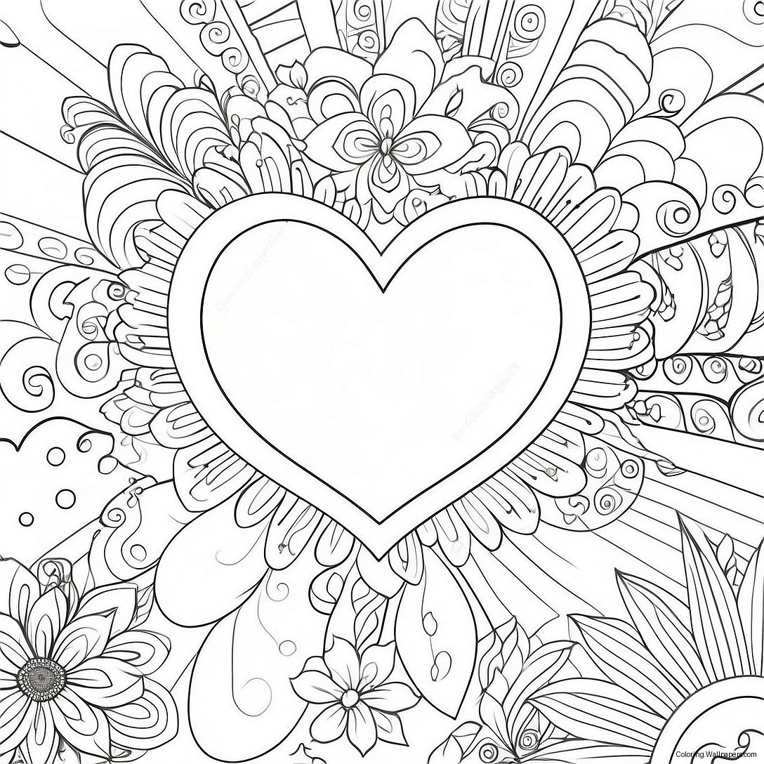 Valentines Heart Coloring Page 22240