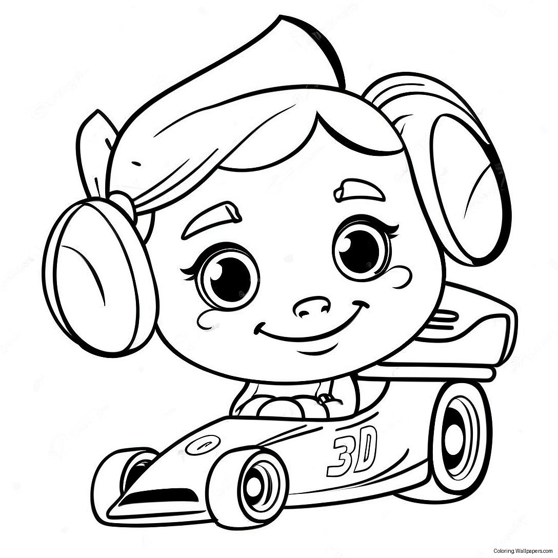 Página Para Colorear De Vanellope Von Schweetz En Coche De Carreras 28613