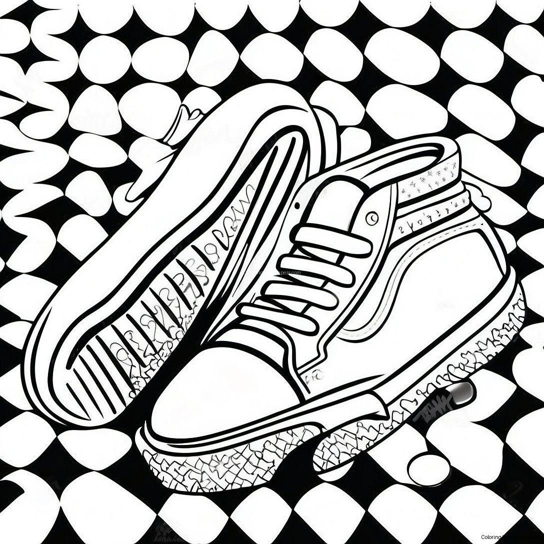 Vans Classic Checkerboard Coloring Page 30095