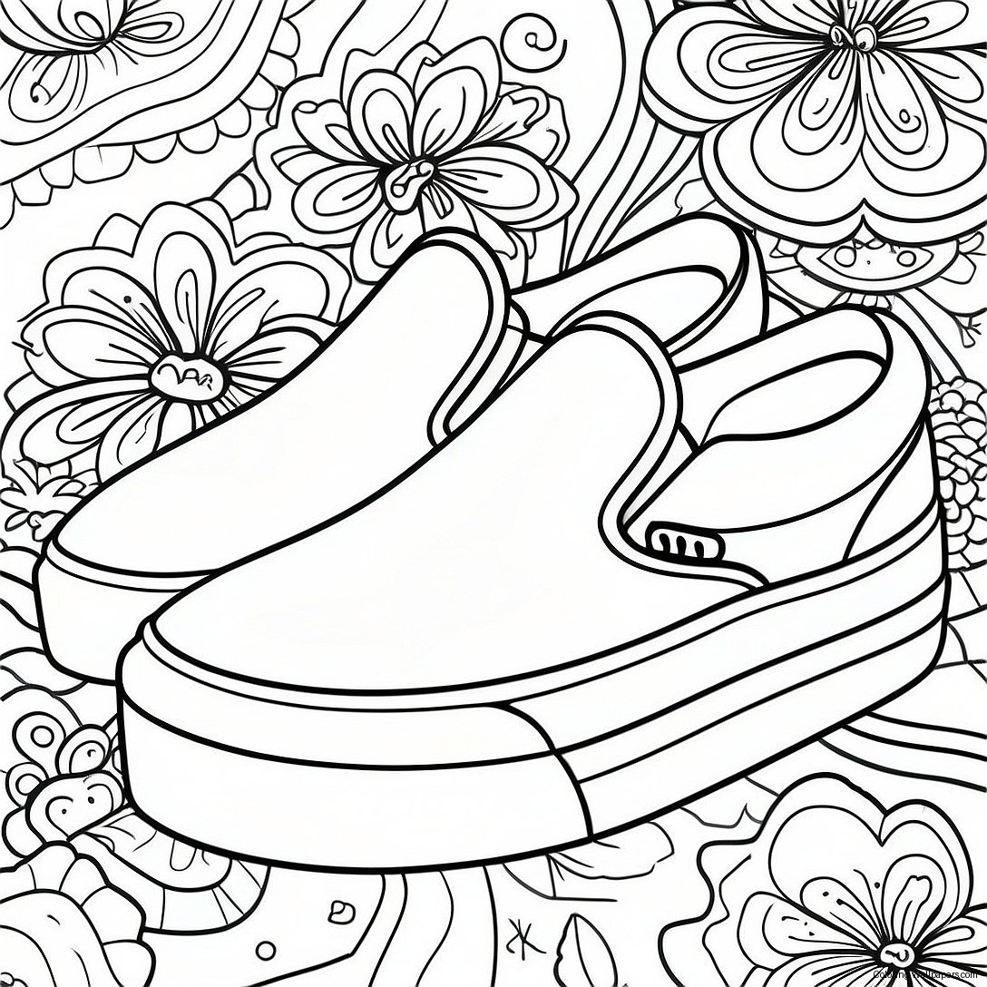 Vans Slip-On Shoes Coloring Page 30087