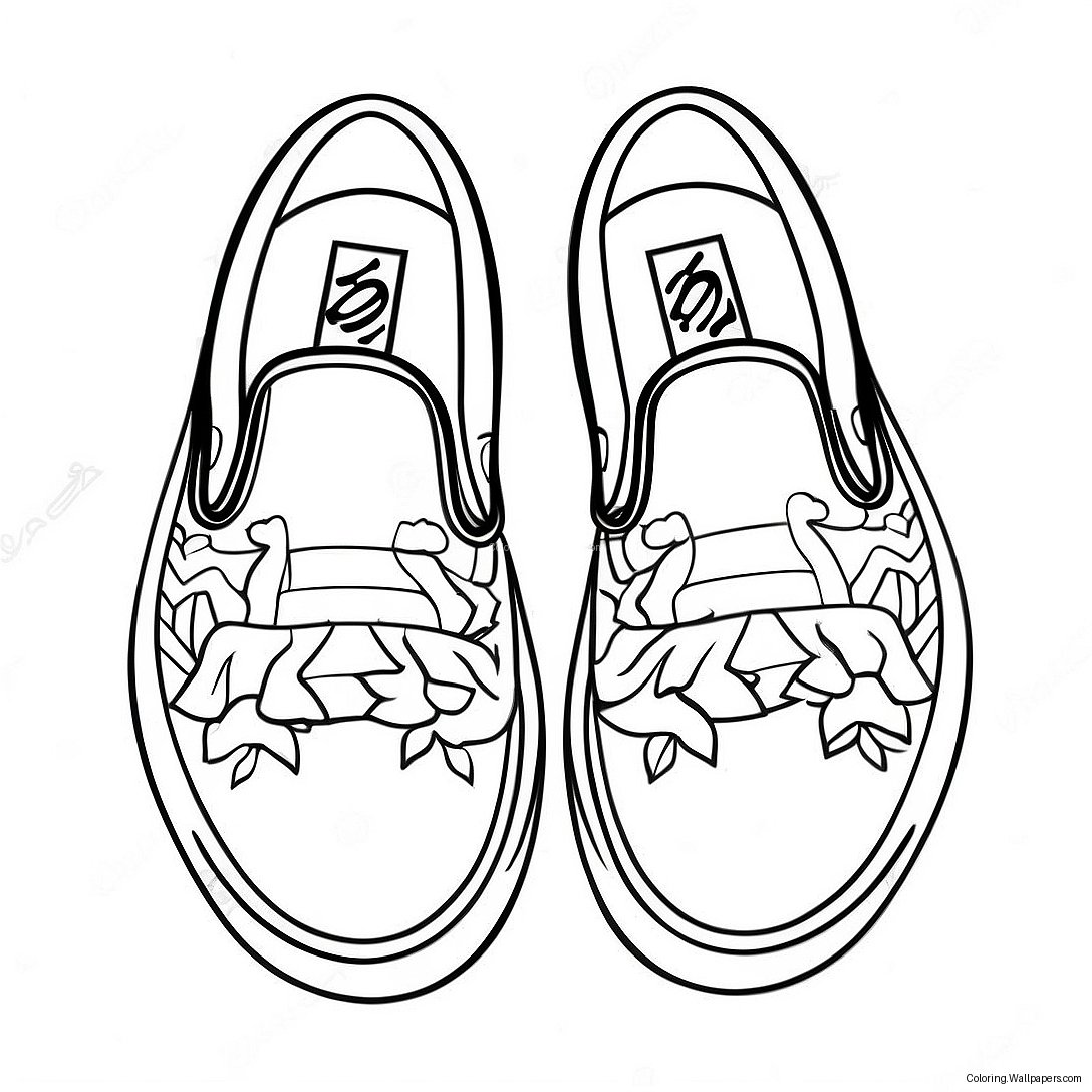 Vans Slip-On Shoes Coloring Page 30088