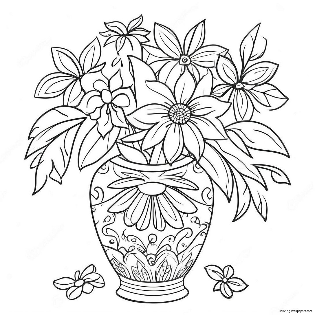 Vase Coloring Page 10995