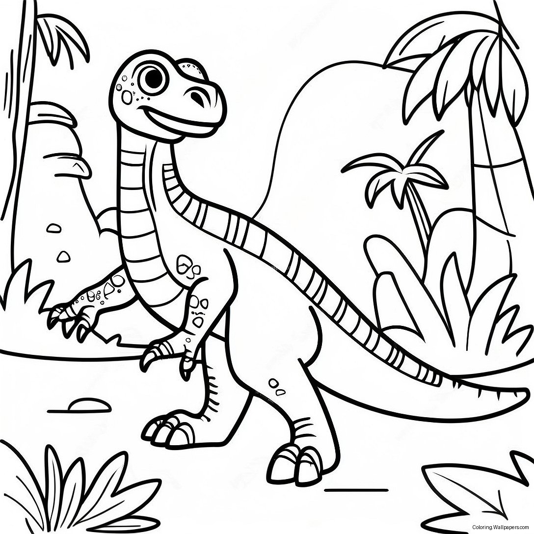 Velociraptor ในป่า ระบายสี 929