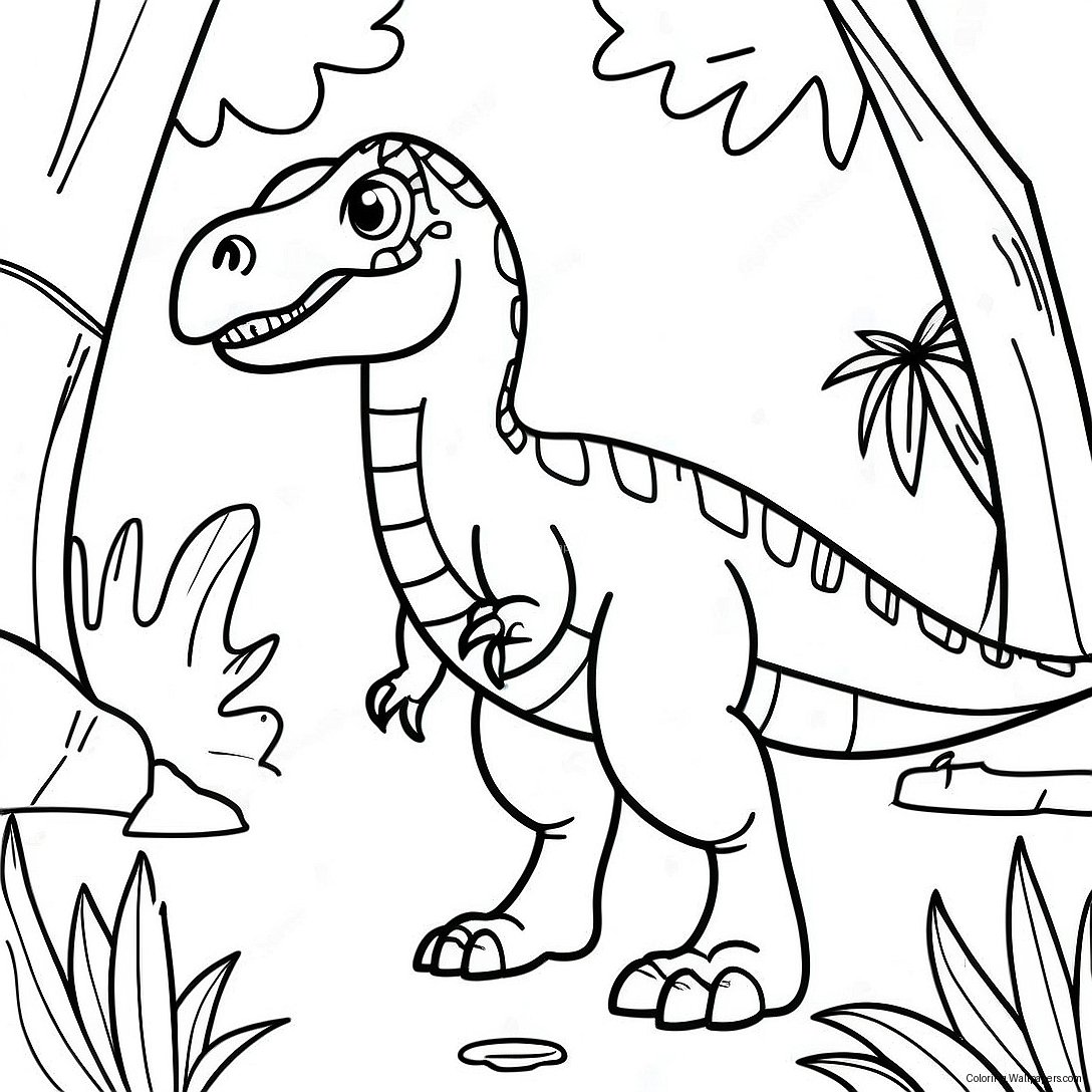 Velociraptor ในป่า ระบายสี 931